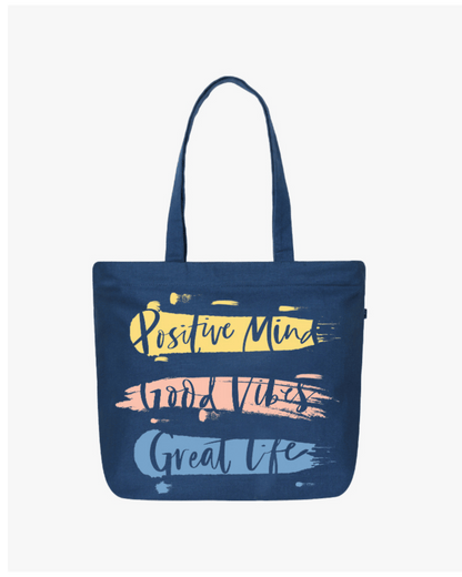 Ecoright Good Vibes Large Zipper Tote Bag