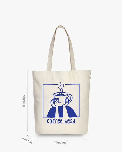 Ecoright Coffee Head Zipper Tote Bag