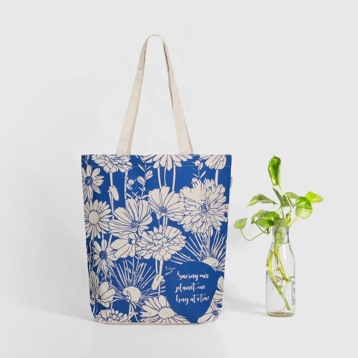 Ecoright Flowers Zipper Tote Bag