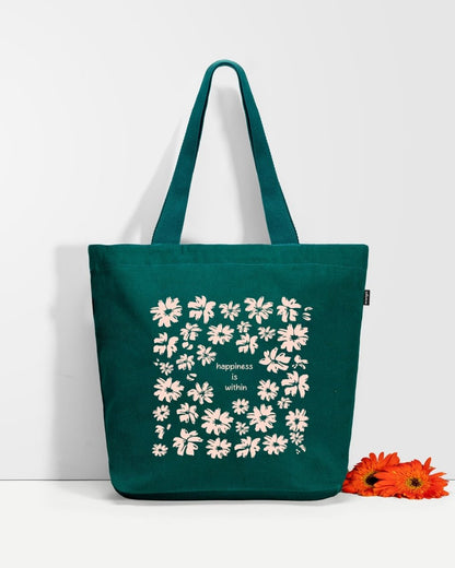 Ecoright Perfectly Peachy Large Zipper Tote Bag