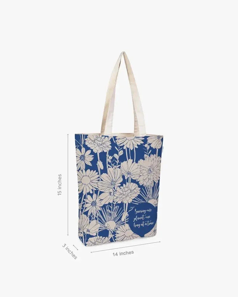 Ecoright Flowers Zipper Tote Bag