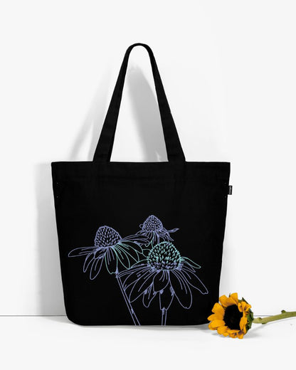 Ecoright Night Garden Large Zipper Tote Bag