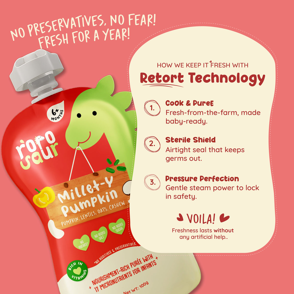 Rorosaur Millet-Y Pumpkin Baby Puree