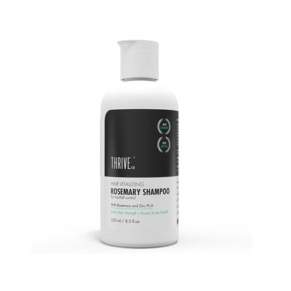 Thriveco Rosemary Shampoo bottle with lush green rosemary sprigs, emphasizing natural hair care and vitality. - Image 2