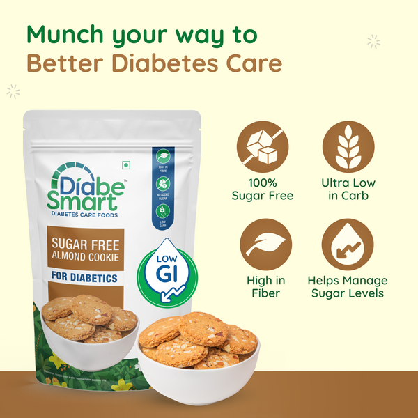 Diabe Smart Sugar-Free Biscuits For Diabetics - Almon - PUSHMYCART