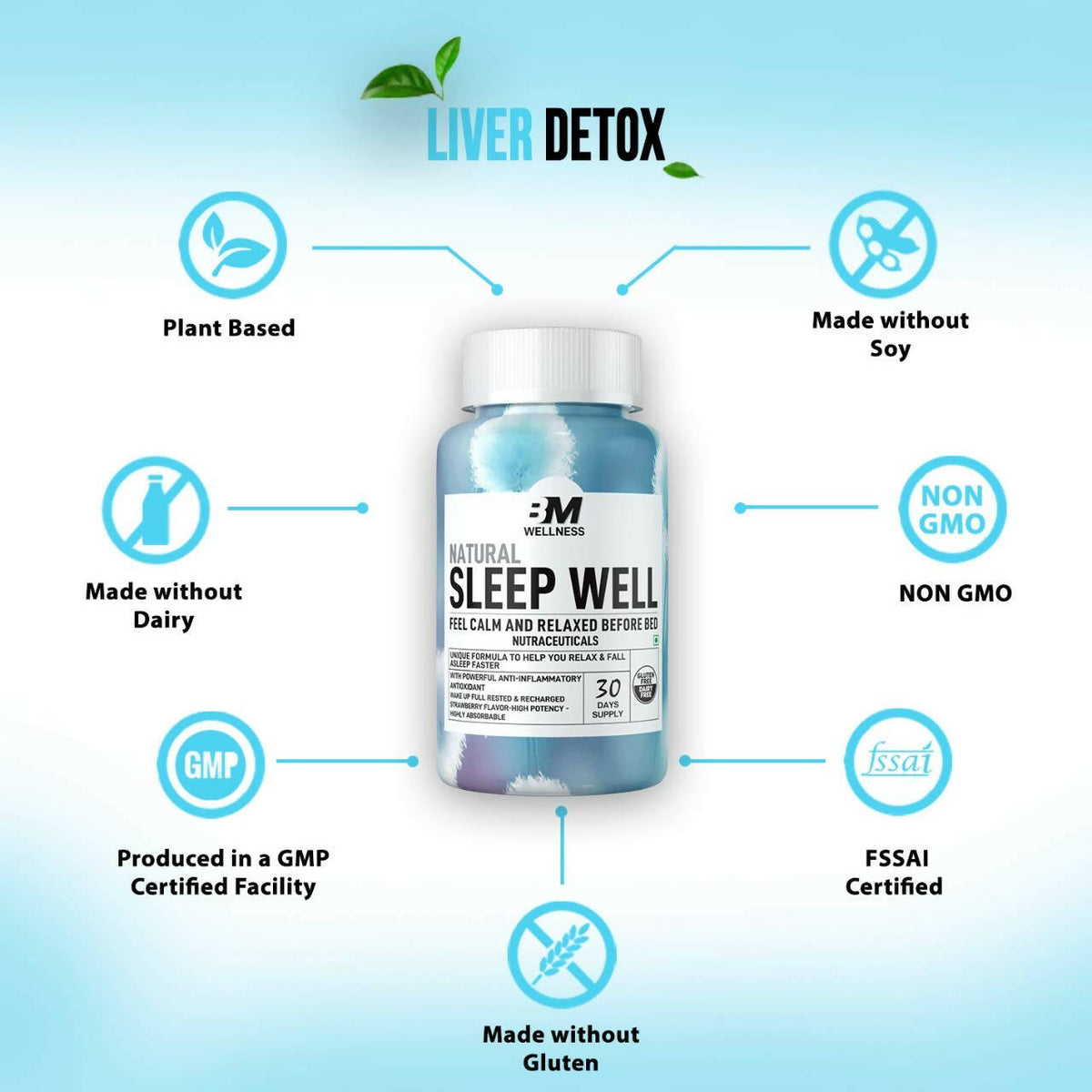 BM Wellness Natural Sleep Well Tablets | 800mg