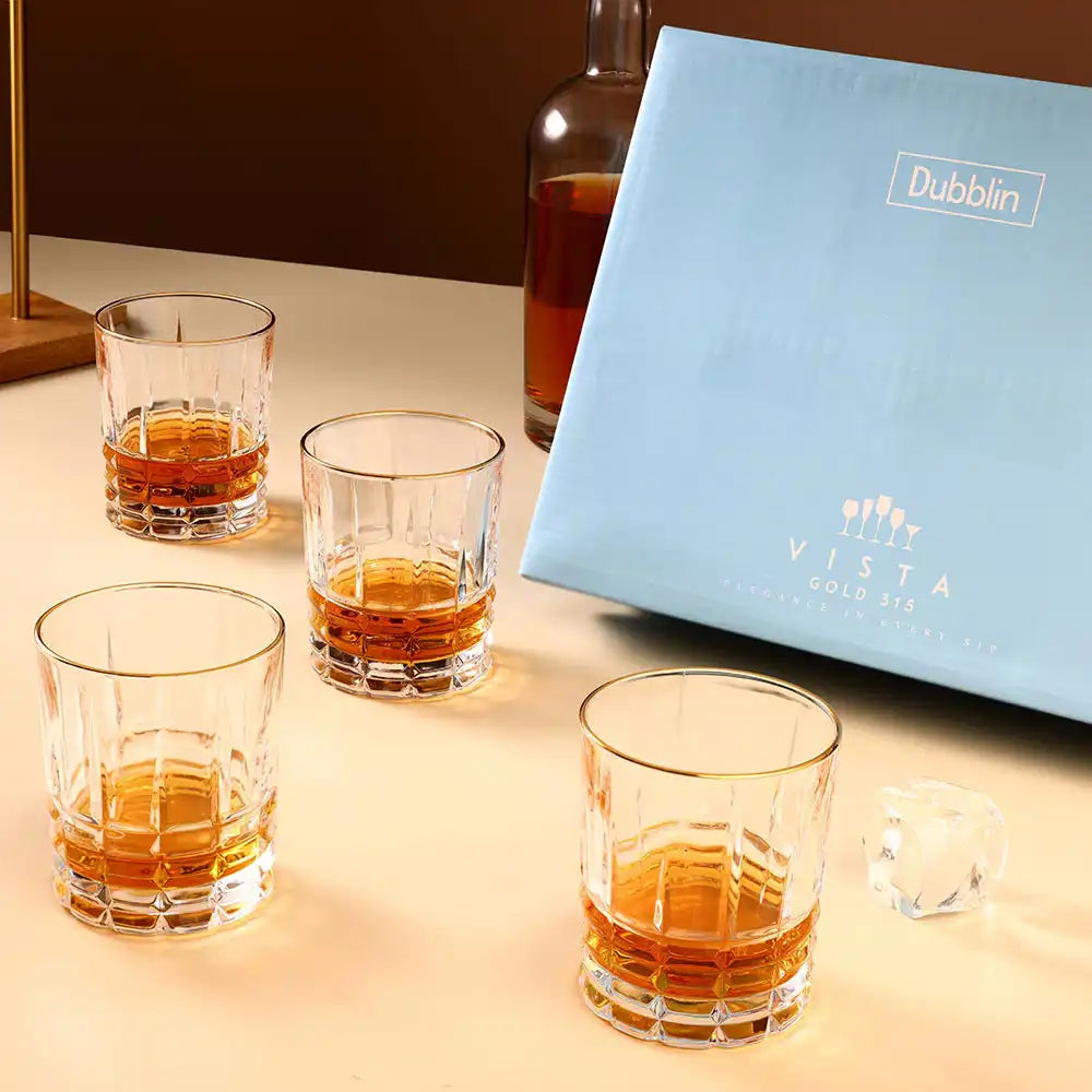 Dubblin Vista Gold Whiskey Glass Set 315 ml