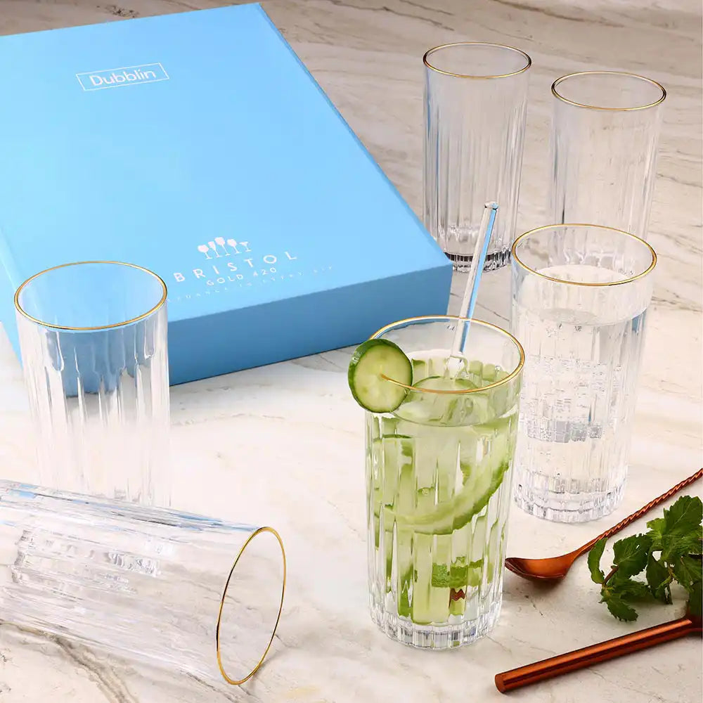 Dubblin Bristol Gold Mocktail Glass Set 420 ml