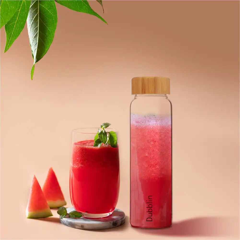 Dubblin Bamboo Glass Water Bottle 600 ml