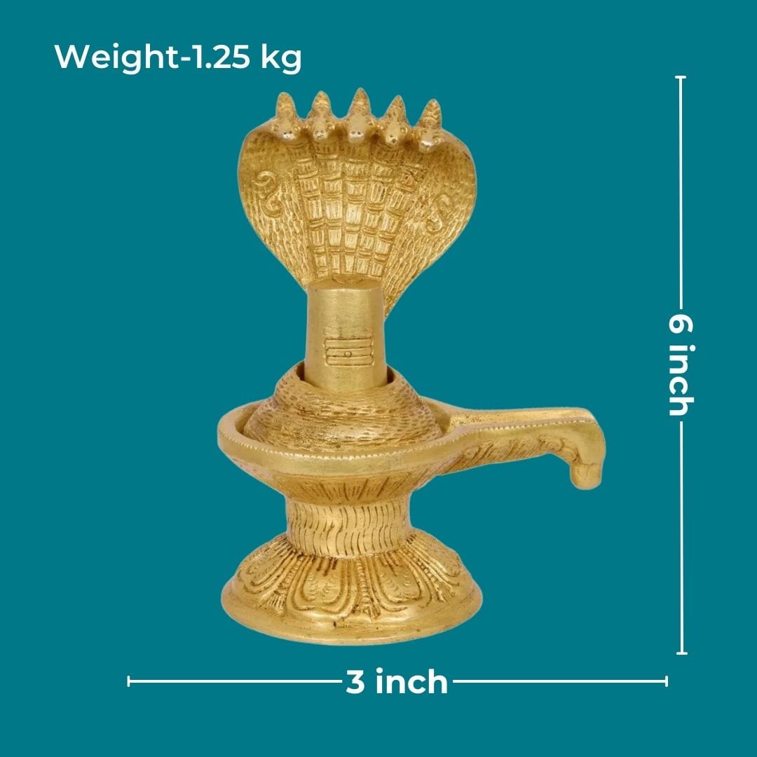 Tamas Brass Shivling with Sheshnag Statue