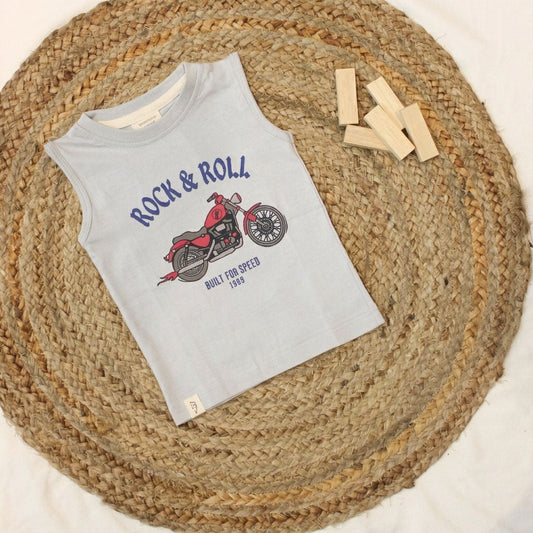 Bachpan kids wear New Born Sleeveless Tee-Ash