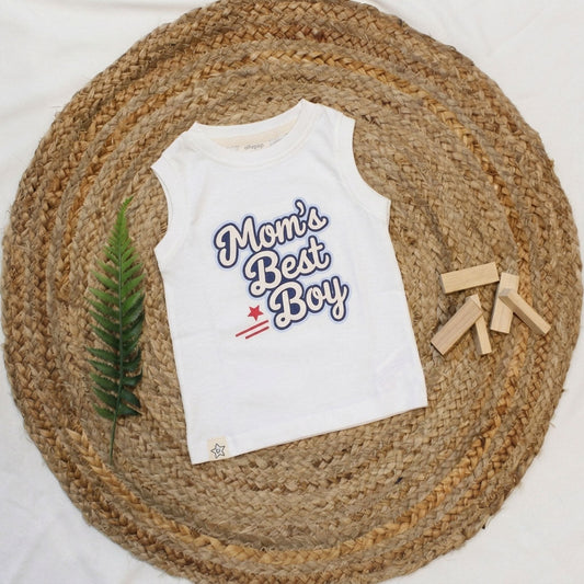 Bachpan kids wear New Born Sleeveless Graphic Tee — Crisp White
