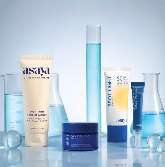 Asaya 4 Step Skincare Set Cleanser Spot Gel Creme and Sunscreen
