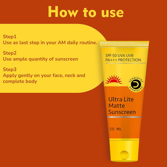 Dermistry Ultra Lite Matte and Hydra Nourishing Sunscreen SPF 50 Duo 50 ml Each