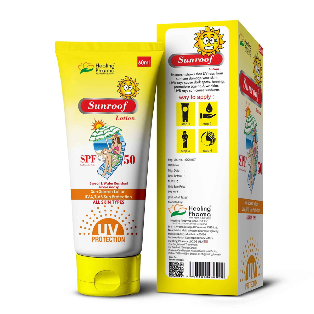 Healing Pharma Sunroof SunScreen SPF 50+ Lotion