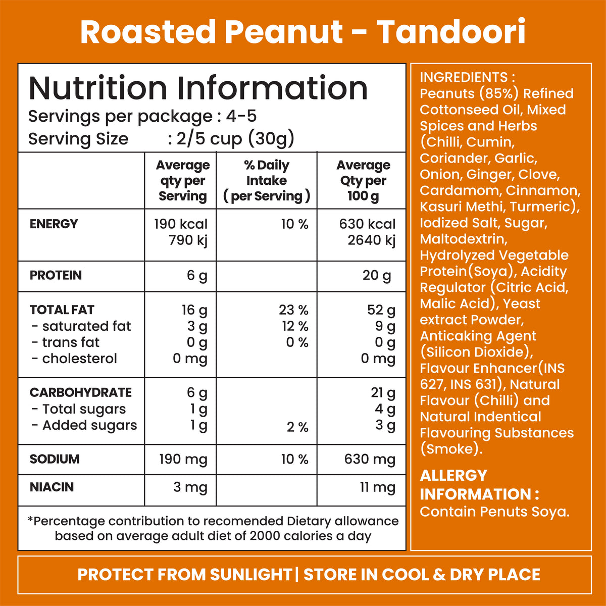 Jabsons Foods Tandoori Roasted Peanuts