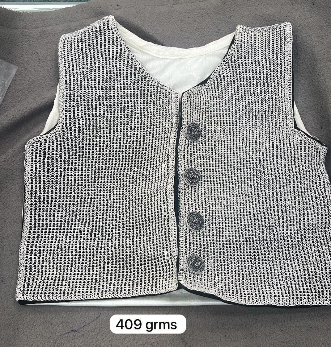 Sterling Silver 925 Mesh Jacket for 5 Year Old Kid 409 Grams