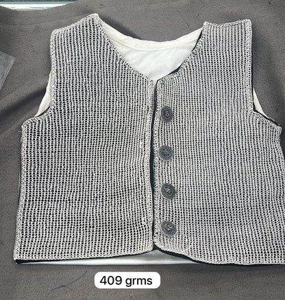 Sterling Silver 925 Mesh Jacket for 5 Year Old Kid 409 Grams