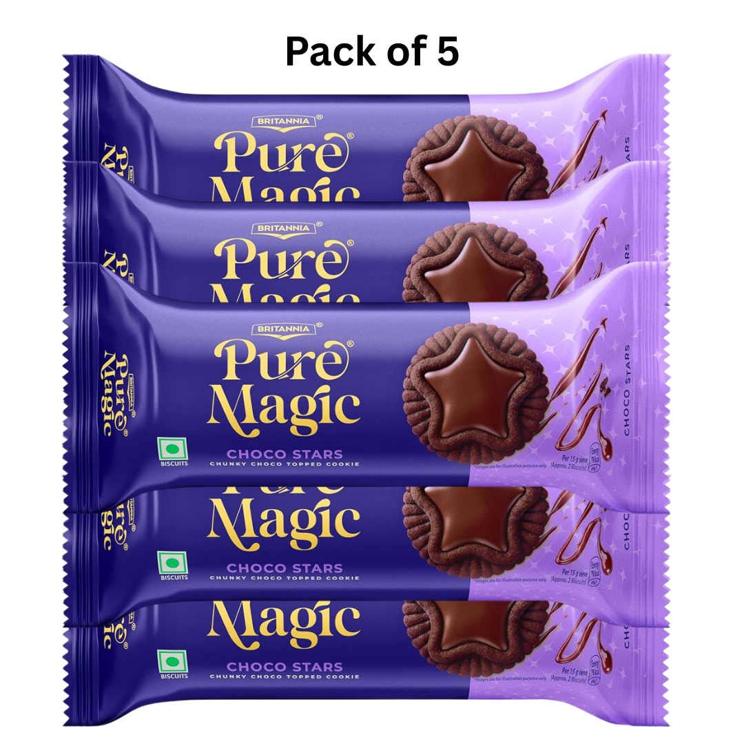 Britannia Pure Magic Choco Stars Cookies(pack of 5)
