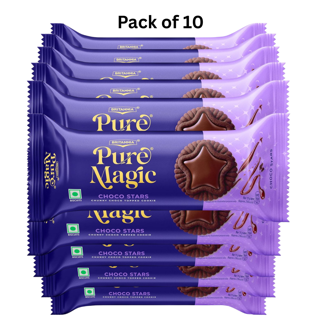 Britannia Pure Magic Choco Stars Cookies(pack of 10)