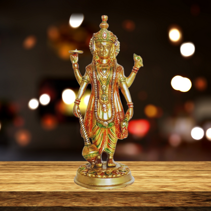 Brass Vishnu Ji God Idol Statue 2.6kg - PUSHMYCART