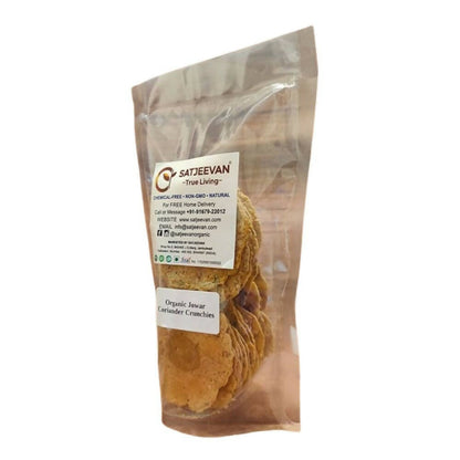 Satjeevan Organic Jowar Coriander Crunchies - PUSHMYCART