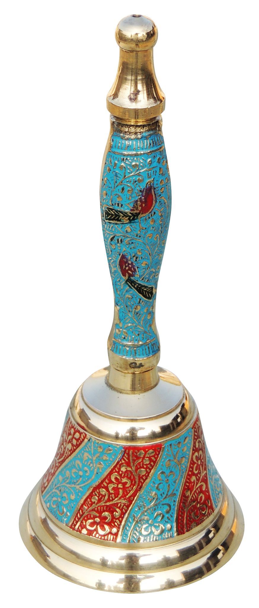 Brass Handle Bell In Blue Colour 0.25Kg - PUSHMYCART