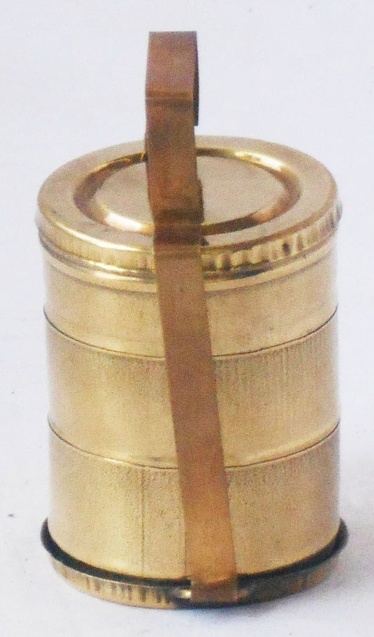 Brass Lunch Box Small Miniature Toy 0.02Kg