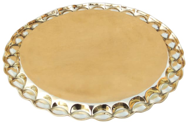 Brass Plate With Flower Design 0.6kg - PUSHMYCART