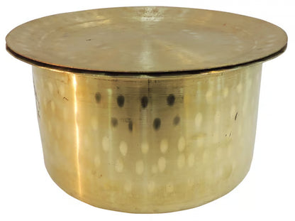 Brass Kitchen Purpose Bhagona With Lid - PUSHMYCART