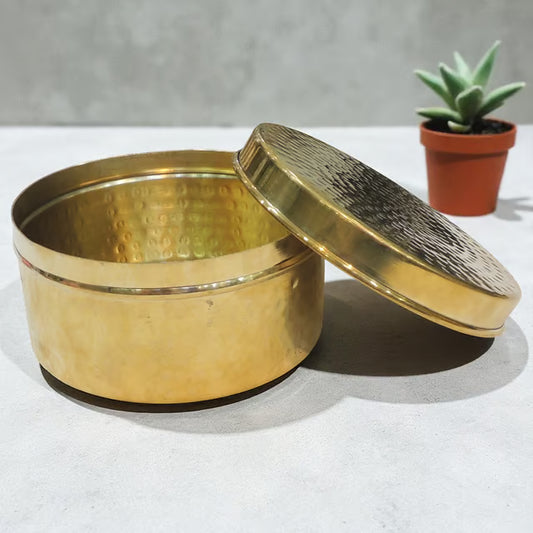 Brass Laddu Box - PUSHMYCART