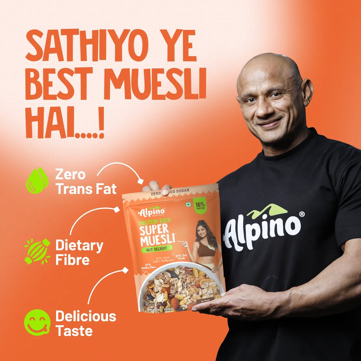 Alpino Zero Added Sugar Super Muesli Nut Delight