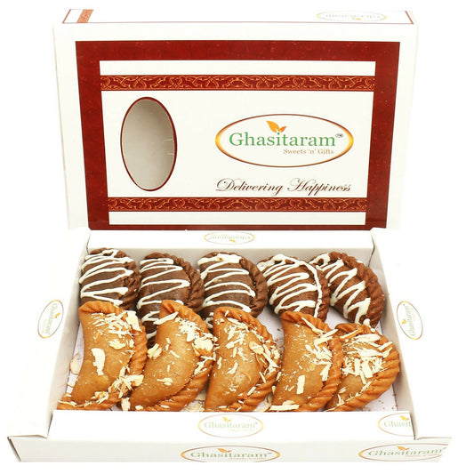 Ghasitaram Holi Sweets | Chocolate and Traditional Gujiyas Box