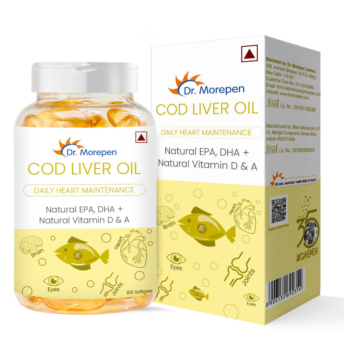Dr. Morepen Cod Liver Oil Softgel 100Softgels