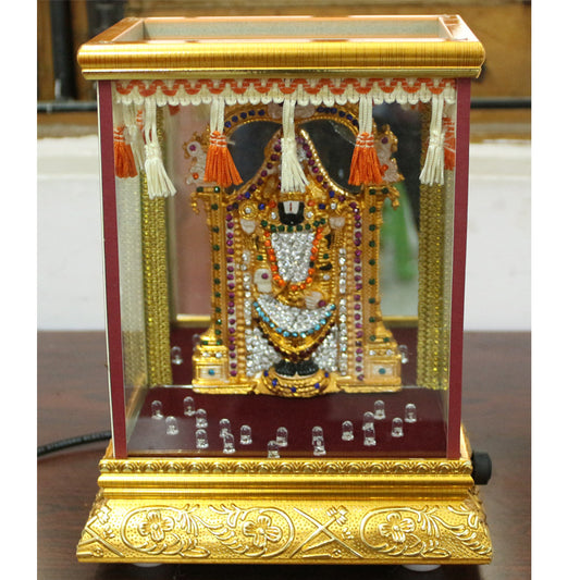 Venkateshwara Swamy Statue With Decorated Lights And 14 Type Chanting