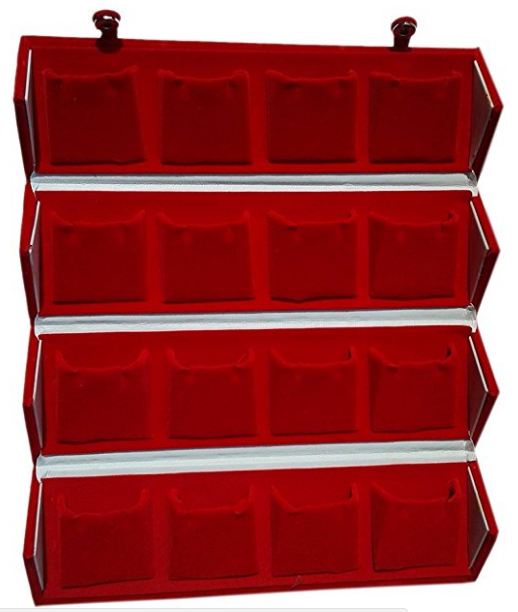 16 Earrings Organizer Velvet Folding Box - 500gms - PUSHMYCART