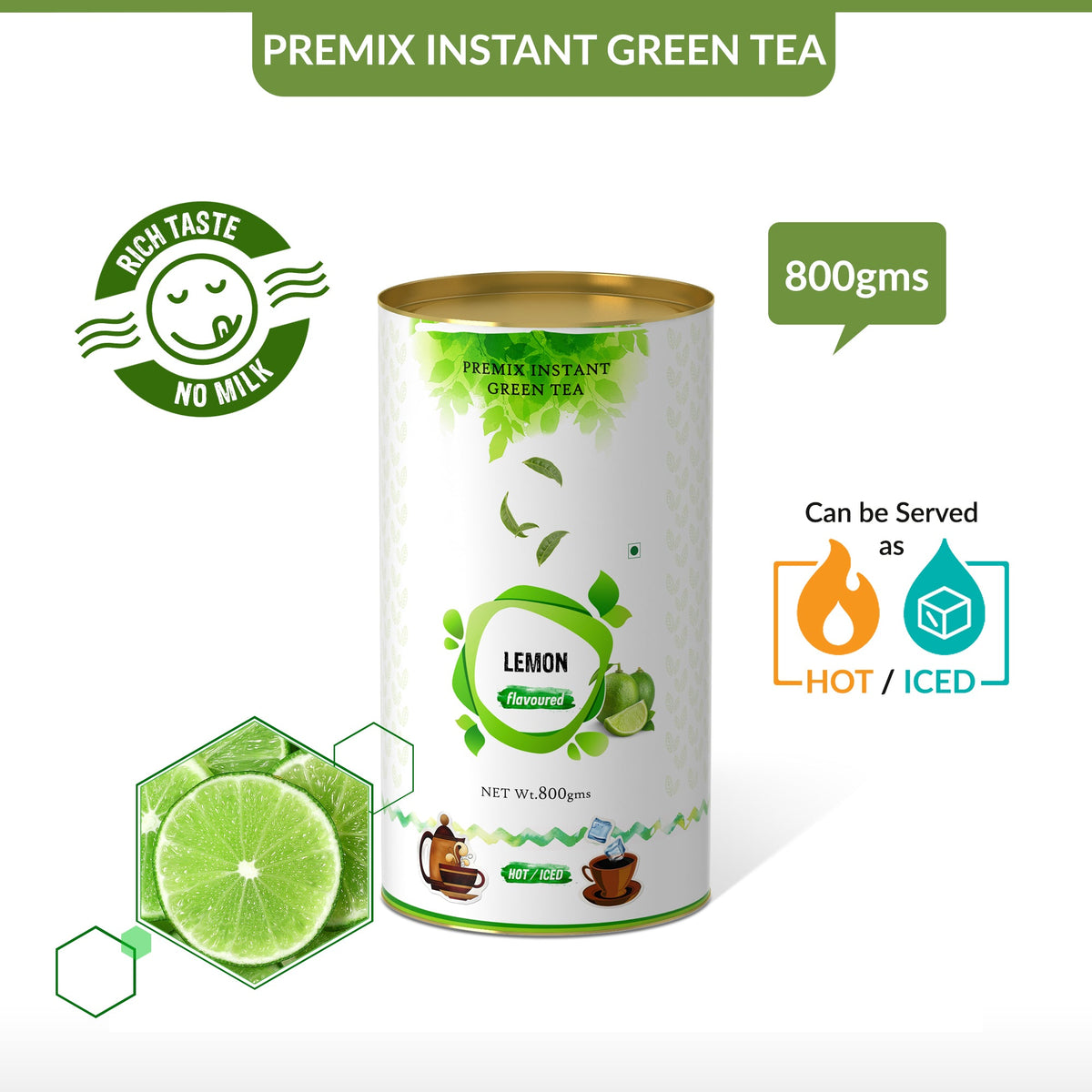 Lemon Flavoured Instant Green Tea - PUSHMYCART