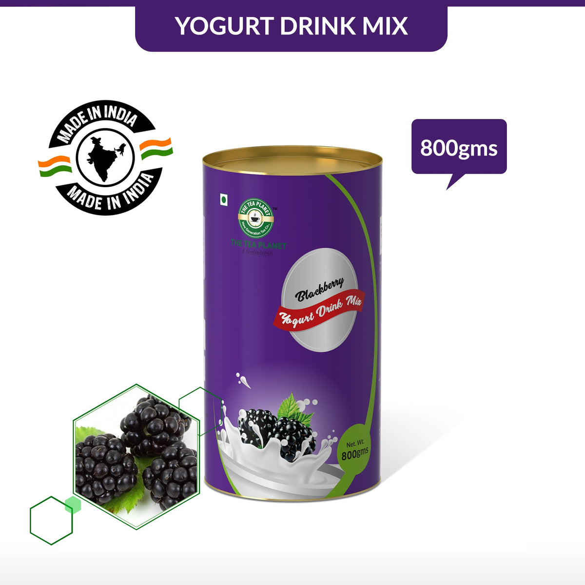 The Tea Planet Blackberry Flavored Lassi Mix - PUSHMYCART