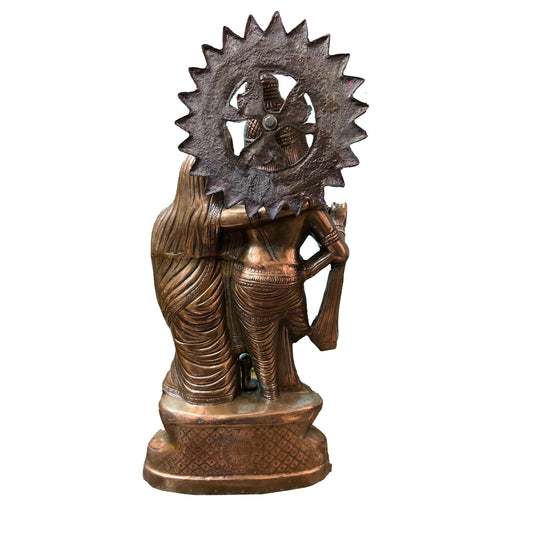 Bronze Antique Radha Krishna Idol - PUSHMYCART