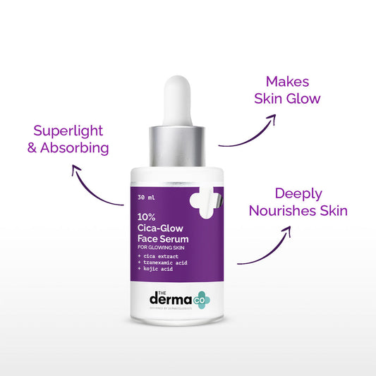 The Derma co 10% CicaGlow Face Serum with Tranexamic Acid & Kojic Acid - PUSHMYCART