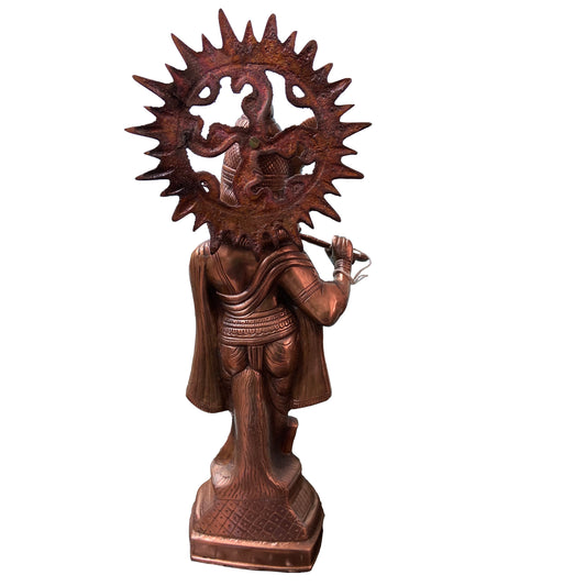 Bronze Metal Krishna Idol - PUSHMYCART