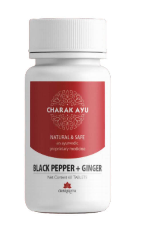 Charakayu Black Pepper + Ginger Tablets