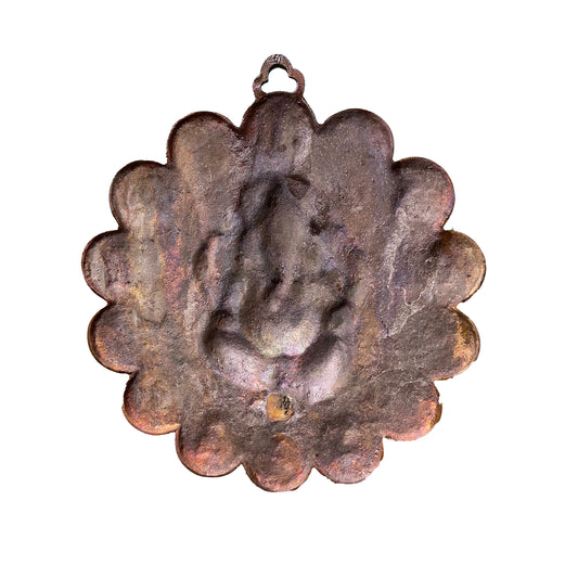 Bronze Antique Nava Mukhi Ganesh Wall Hanging - PUSHMYCART
