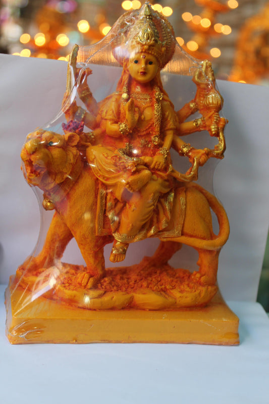 Fiber Blessing Durga With Simha Vahanam - 400gms - PUSHMYCART