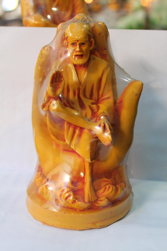 Fibre Blessing Sri Saibaba In Palm Idol - 500gms - PUSHMYCART