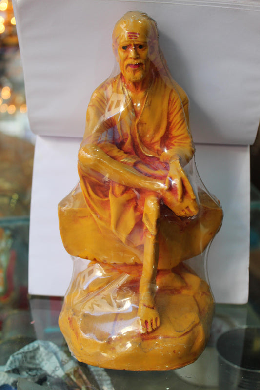 Fibre Sitting Saibaba Idol - 800gms - PUSHMYCART