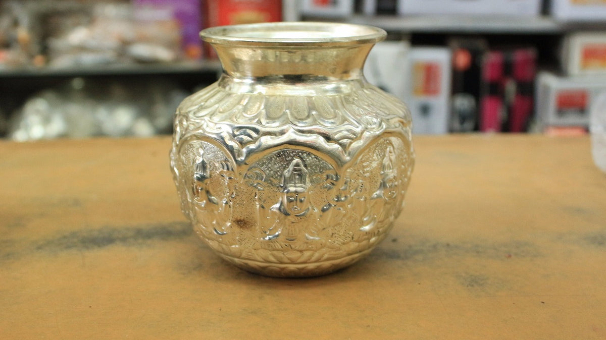 German Silver Lakshmi Kalasam - 400gms - PUSHMYCART