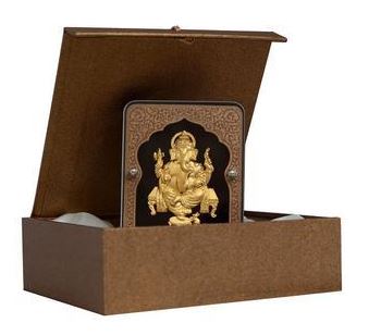 2d Ganeshji Gold Foil Stand Frame - PUSHMYCART