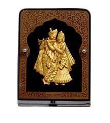 2d Radha Krishna Gold Foil Stand Frame - PUSHMYCART