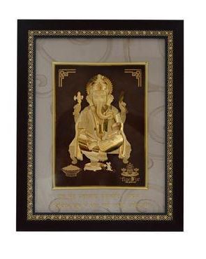 Ganesh Gold Foil Frame - PUSHMYCART